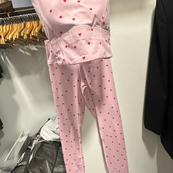 Women’s Pink Heart Print Sports Bra and Brief Set - Picture 5 of 6